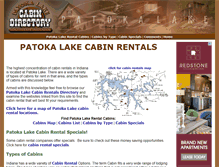 Tablet Screenshot of patokalakecabinrentals.com